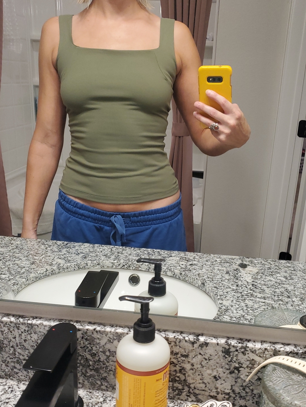 Free People Olive Square-Neck Tank